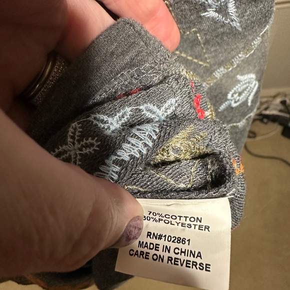 Adore grey embroidered long hoodie size m - Picture 7 of 8